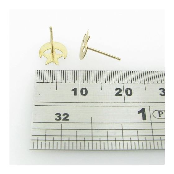 be2 fancy earrings 14K yellow gold italian ball stud huggie hoop 3