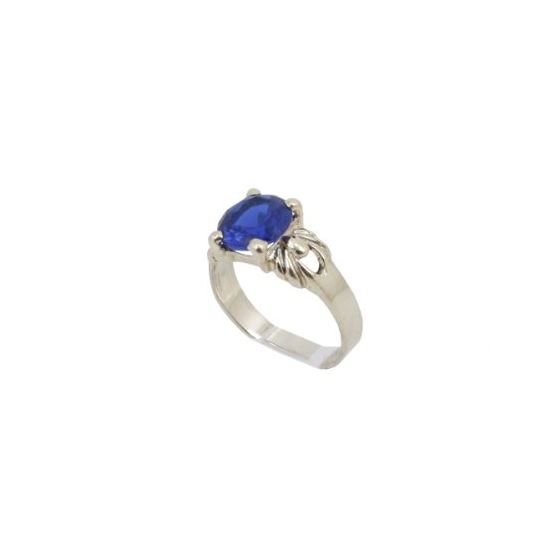 10k Yellow Gold Syntetic blue gemstone ring ajjr46 Size: 2 1