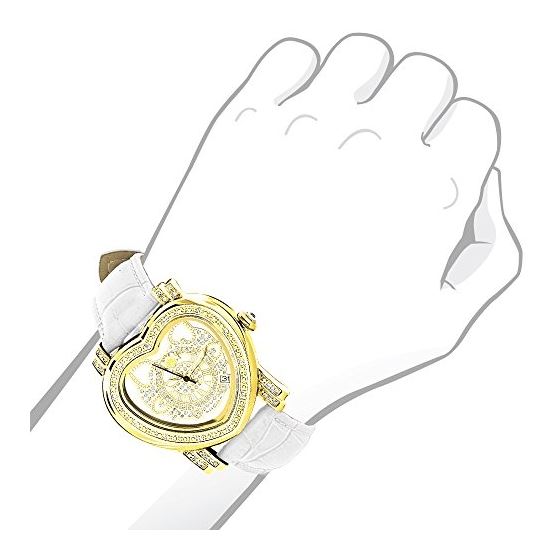 LUXURMAN Watches: Ladies Diamond Heart Watch 0.3-3