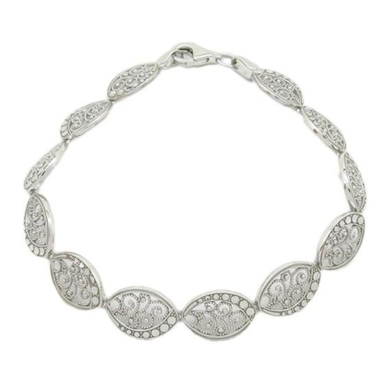 Womens Sterling silver Leaf link bracelet 1