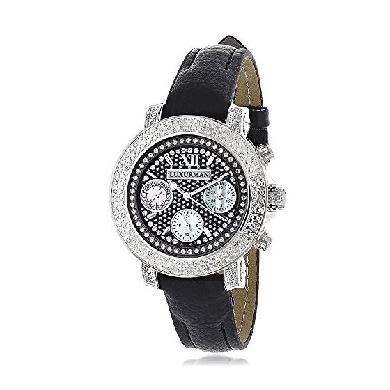 Ladies Genuine Diamond Watch By LUXURMAN 0.3Ct