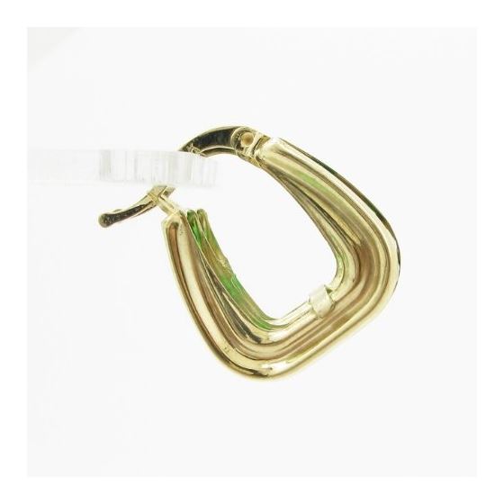 Womens 10k Yellow gold Green white cz hoop earring ELMI16 3