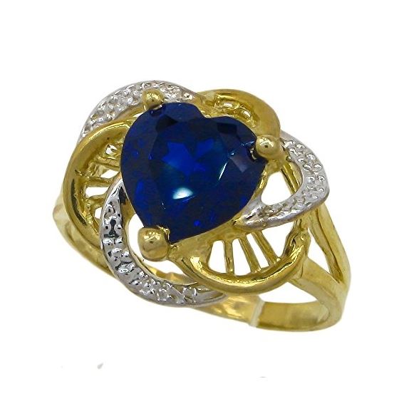 10K Yellow Gold womens heart gemstone ring ASVJ15 1