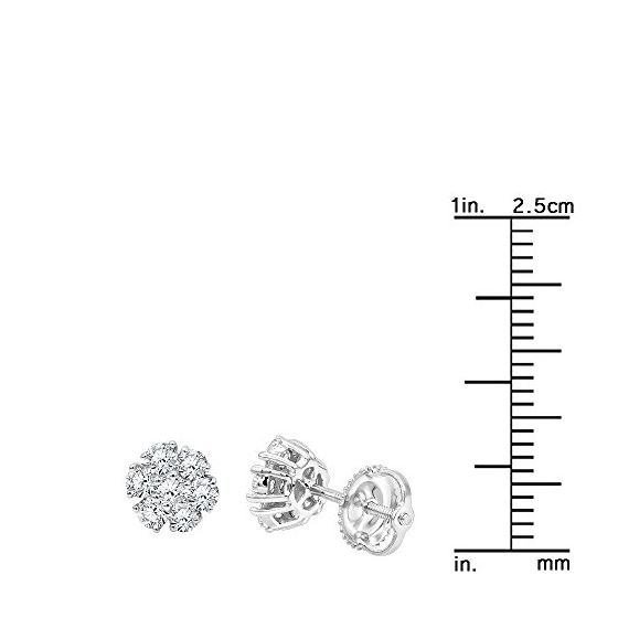14K Rose, White Or Yellow Gold Cluster Flower Di-3