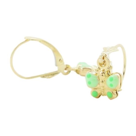 14K Yellow gold Butterfly chandelier earrings for Children/Kids web365 1