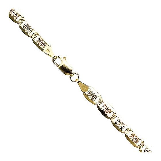 14K 3 TONE Gold SOLID VALENTINE Chain - 16 Inches Long 4.9MM Wide 1