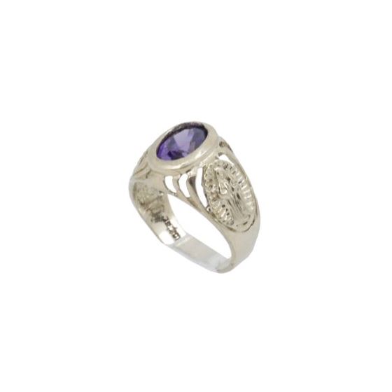 10k Yellow Gold Syntetic purple gemstone ring ajjr41 Size: 2.25 1