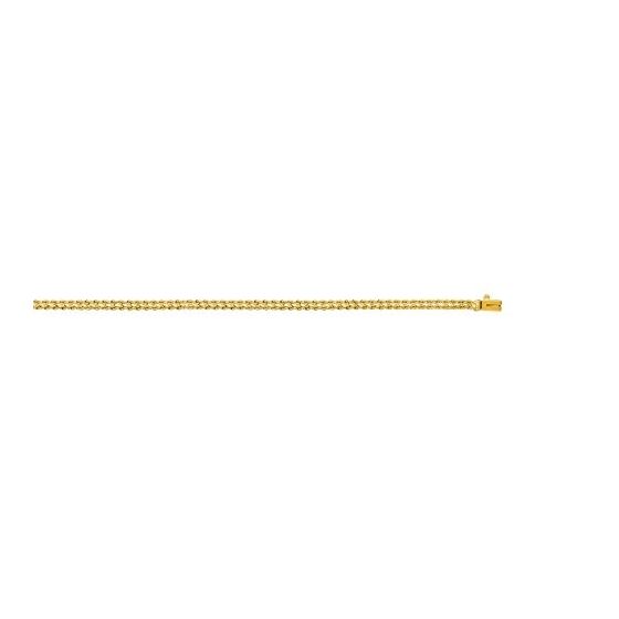 14K Yellow Gold 3.0mm wide Diamond Cut Multi Line Rope Chain with Box Catch Clasp