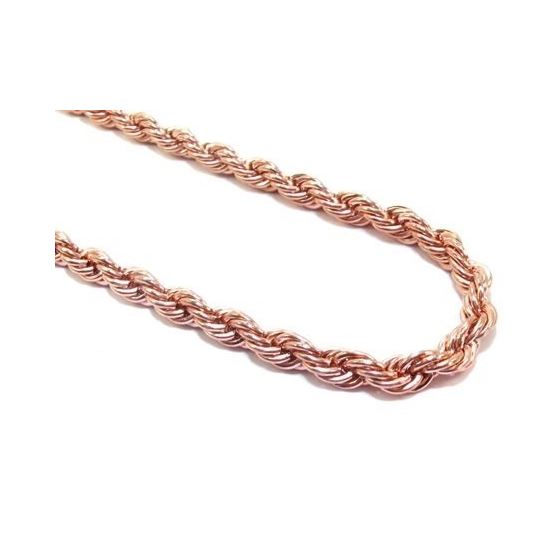 Mens Rose Gold Plated Stainless Steel Rope Chain 4mm Wide 22 24 (24 Inches)