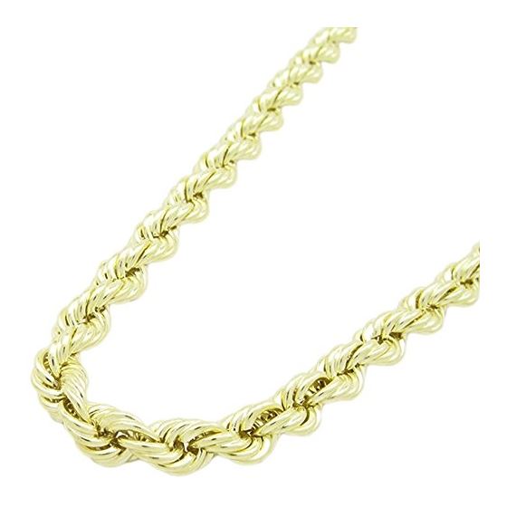 "Mens 10k Yellow Gold skinny rope chain ELNC18 26"" long and 5mm wide 1"