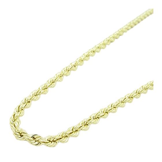 "Mens 10k Yellow Gold skinny rope chain ELNC5 20"" long and 3mm wide 1"