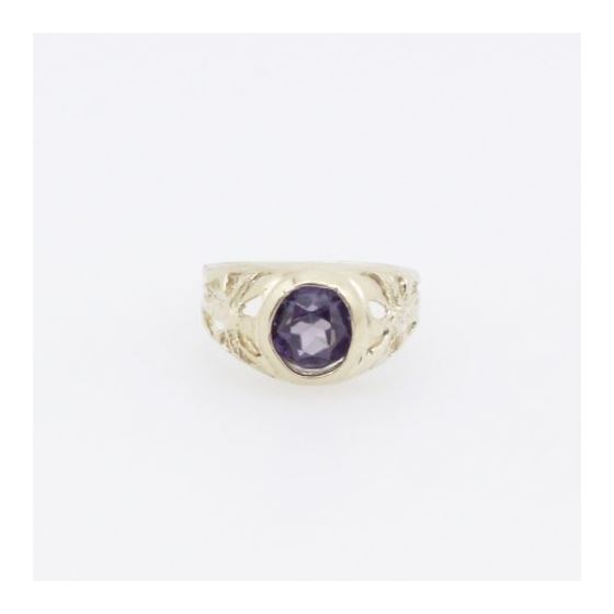 10k Yellow Gold Syntetic purple gemstone ring ajjr81 Size: 2.25 3