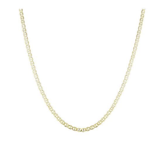 14K Yellow Gold 3.2mm wide Diamond Cut Mariner Link Solid Chain with Lobster Clasp 3