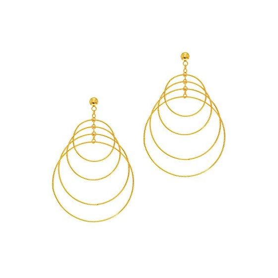 14K Yellow Gold Ladies Fashion Jewelry Earrings ER3146