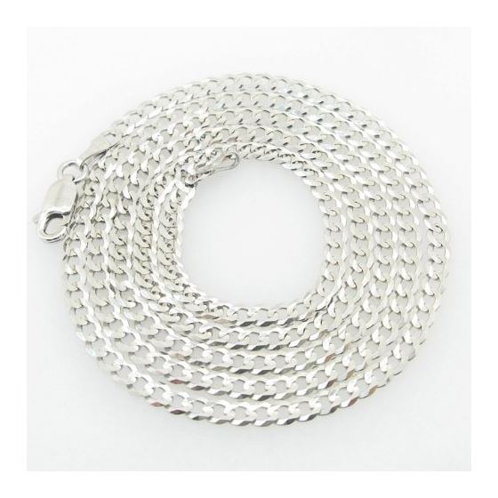 Mens White-Gold Cuban Link Chain Length - 24 inches Width - 3mm 1