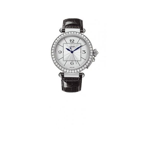 Cartier Pasha Diamond 18kt White Gold Mens Watch WJ118751