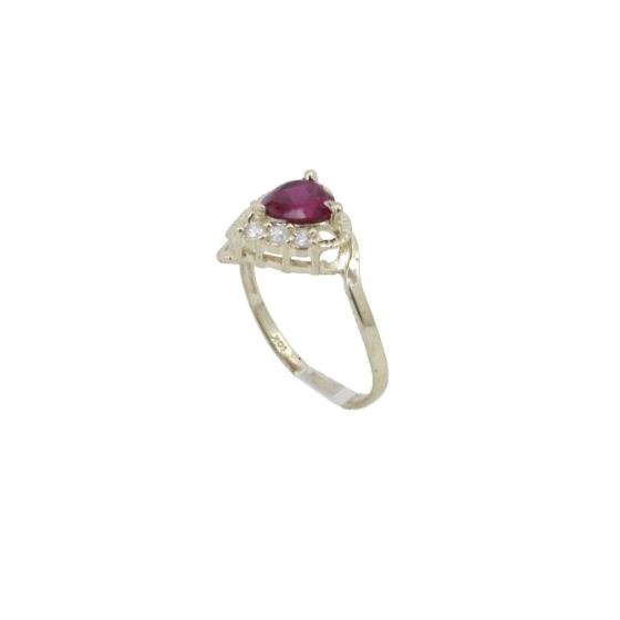 10k Yellow Gold Syntetic red gemstone ring ajr25 Size: 8.25 1