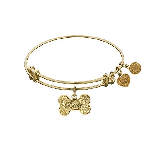 Angelica Ladies Love and Hearts Collection Bangle Charm 7.25 Inches (Adjustable) GEL1015