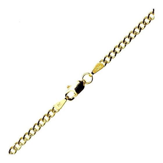 10K YELLOW Gold HOLLOW ITALY CUBAN Chain - 24 Inches Long 2.4MM Wide 1