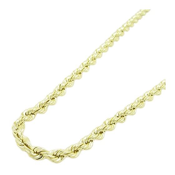 "Mens 10k Yellow Gold skinny rope chain ELNC13 22"" long and 3mm wide 1"