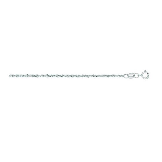 "14K White Gold Light Rope Chain 16"" inches long x1.5mm wide"