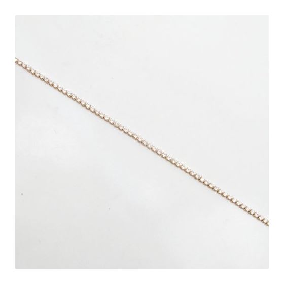 Womens Sterling silver Pink single row cz bracelet 3