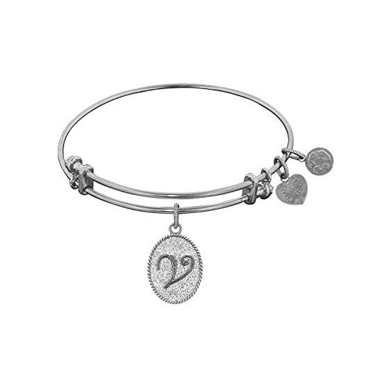 Angelica Ladies Initials Collection Bangle Charm 7.25 Inches (Adjustable) WGEL1176