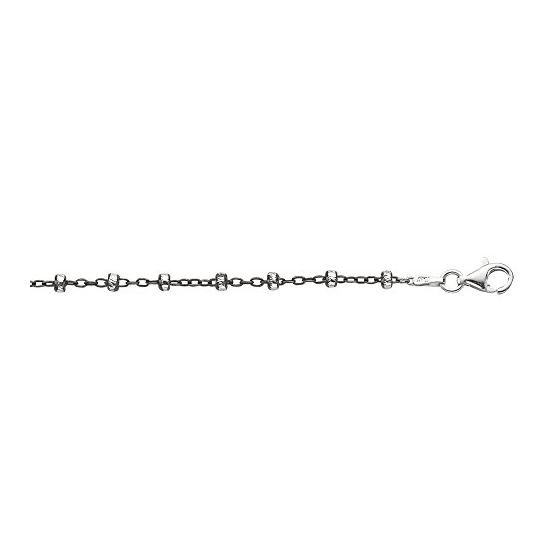 Sterling Silver 2.8 mm Wide Bead and Link Chain 16 Inch Long