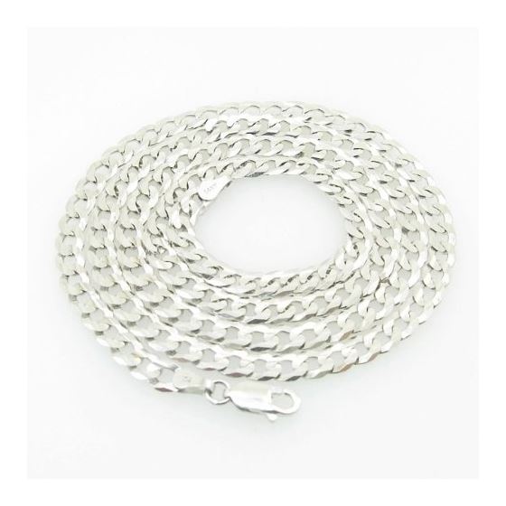 Mens White-Gold Cuban Link Chain Length - 22 inches Width - 4mm 1