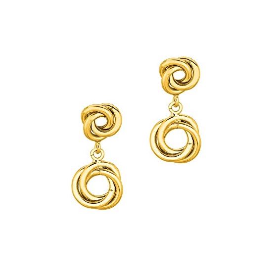 14K Yellow Gold Ladies Drop Earrings ER1789