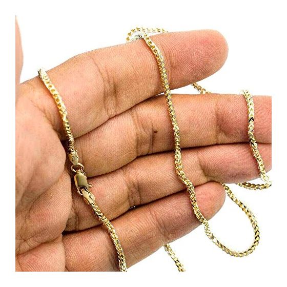 10K Diamond Cut Gold SOLID FRANCO Chain - 30 Inches Long 2MM Wide 3