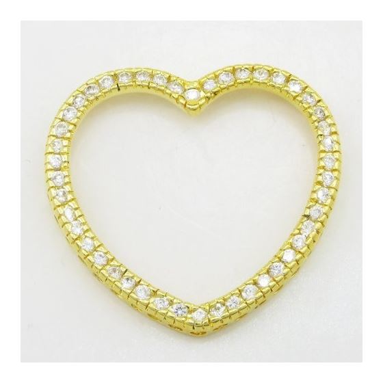 Women silver yellow heart cz pendant SB11 29mm tall and 33mm wide 3