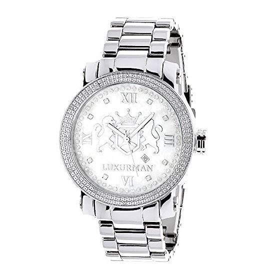 Phantom Luxurman Real Diamond Watch White MOP 0.12 carats for Men 1