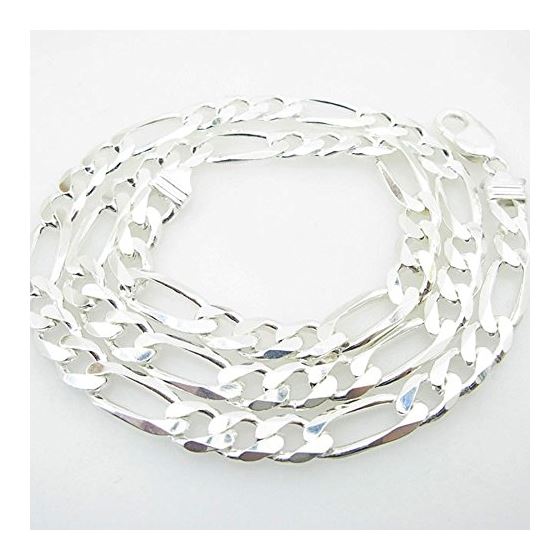 Silver Figaro link chain Necklace BDC76 1