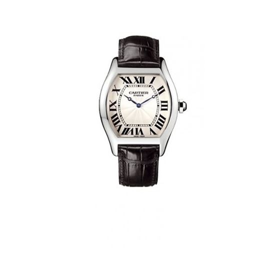 Cartier Tortue Platinum and 18kt White Gold XL Mens Watch W1546151