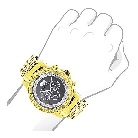 Diamond Watches For Men: LUXURMAN Yellow Gold Pl-3