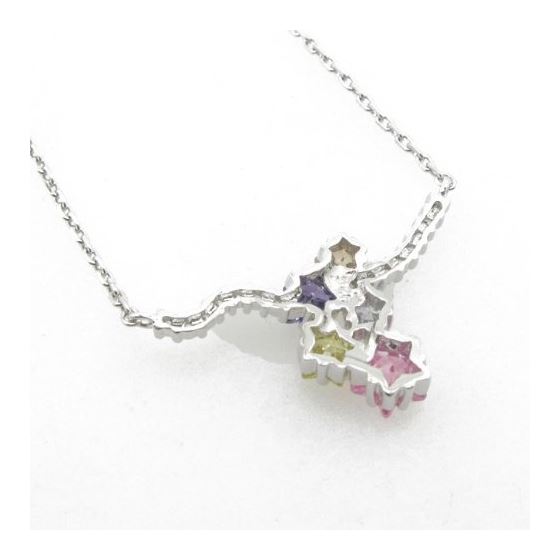 "Ladies .925 Italian Sterling Silver multi color pendant chain Chain - 16 inches ( L - 16mm