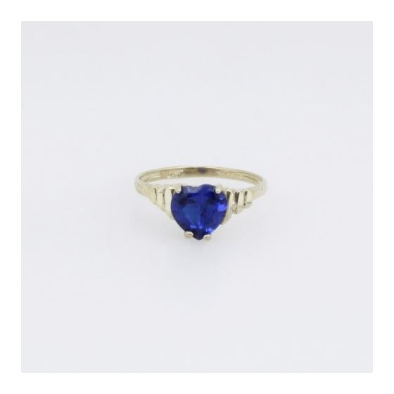 10k Yellow Gold Syntetic blue gemstone ring ajr38 Size: 7.5 3