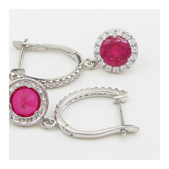 Womens Dark pink cubic zirconia drop cz chandelier earring Silver21 3
