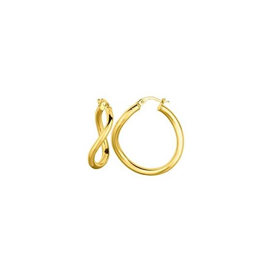 14K Yellow Gold Ladies Hoop Earrings ER1093