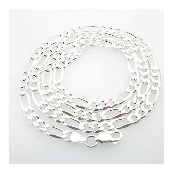 Silver Figaro link chain Necklace BDC92 1