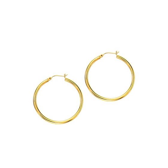 10K Yellow Gold Ladies Hoop Earrings 512T