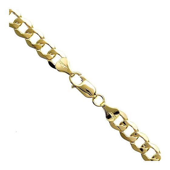 10K YELLOW Gold HOLLOW ITALY CUBAN Chain - 24 Inches Long 7MM Wide 1
