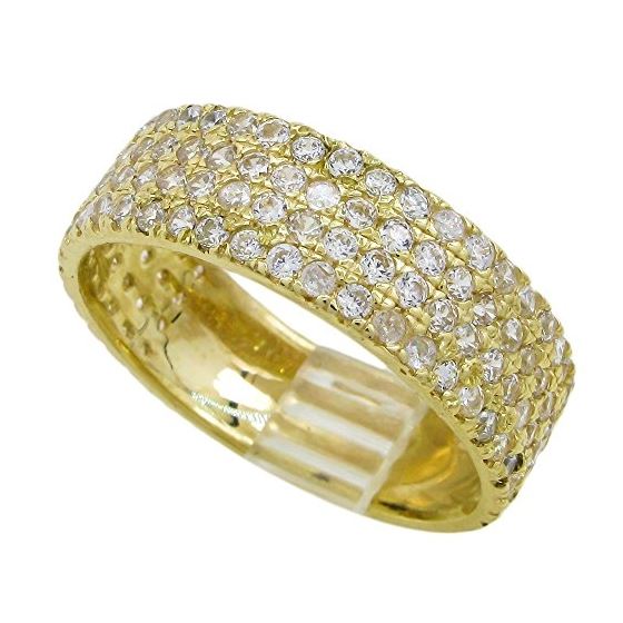 10K Yellow Gold womens wedding band engagement ring ASVJ47 1