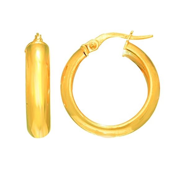14K Yellow Gold Ladies Hoop Earrings ER3417