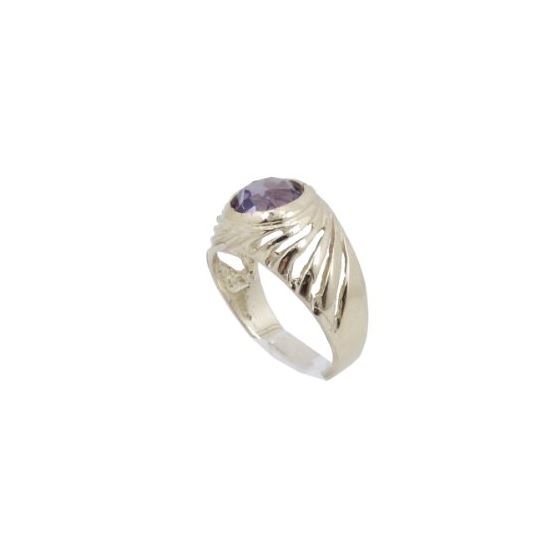 10k Yellow Gold Syntetic purple love gemstone ring ajr11 Size: 2 1