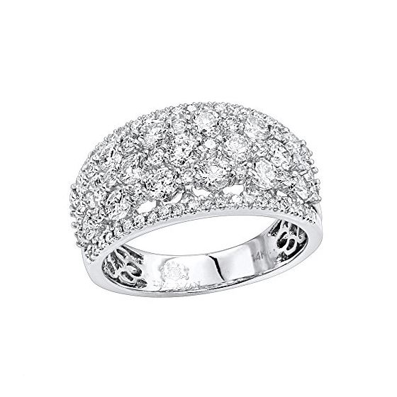 14K Gold Designer Diamond Wedding Band Ladies Ring