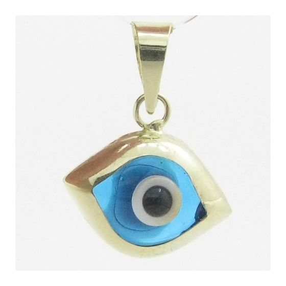 kabbalah evil eye 14k solid yellow gold good luck charm pendant 1