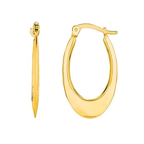 14K Yellow Gold Ladies Hoop Earrings ER1558