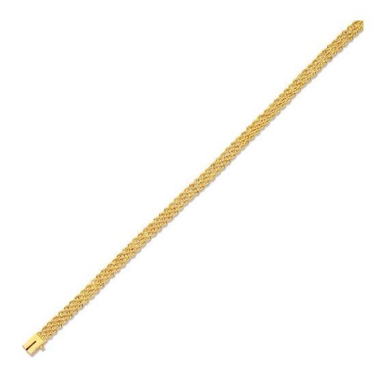 14kt Yellow Gold 4.5mm Diamond Cut Multi Line Rope Chain with Box Catch Clasp - 7